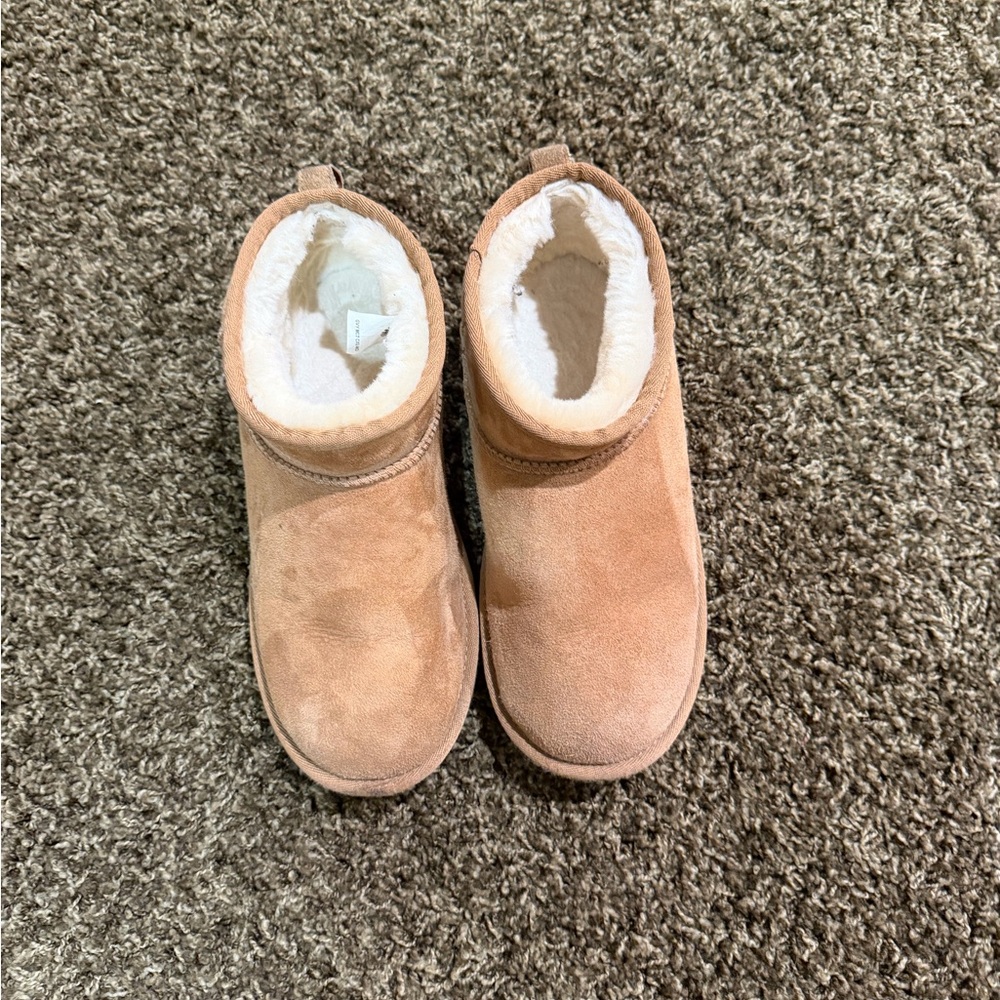 UGG Chestnut Suede Shearling-Lined mini Boots - image 4